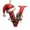 V, variant on Christmas Initial with Red Hat Christmas Tree Ornaments Personalized DIY Christmas 26 Letters Ornaments Christmas Decoration Xmas Tree Hanging Decor(A)