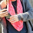 thumbnail image 4 of Pop Fashion Women's Infinity Scarf with Hidden Zipper Pocket & Pattern Print Quatrefoil (Coral), 4 of 4