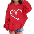thumbnail image 2 of Mercatoo Youth Girls Prepp1 Hoodies Oversized Cute Heart Graphic Pullover Valentines Day Sweatshirt Kids Trendy Long Sleeve Shirt, 2 of 6