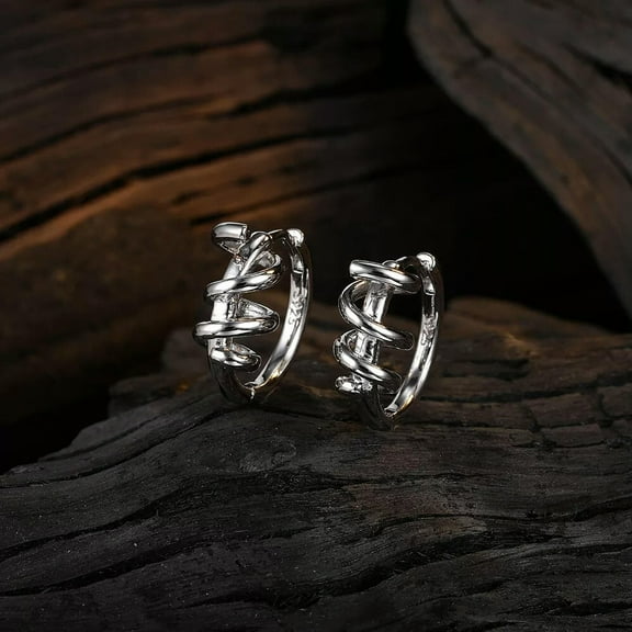 EOEMY Huggie Hoop Earrings 925 Sterling Silver Women Jewellery