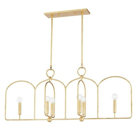 

-6 Light Island Pendant in Transitional Style-45.25 inches Wide-Gold Leaf Finish Bailey Street Home 735-Bel-4488909