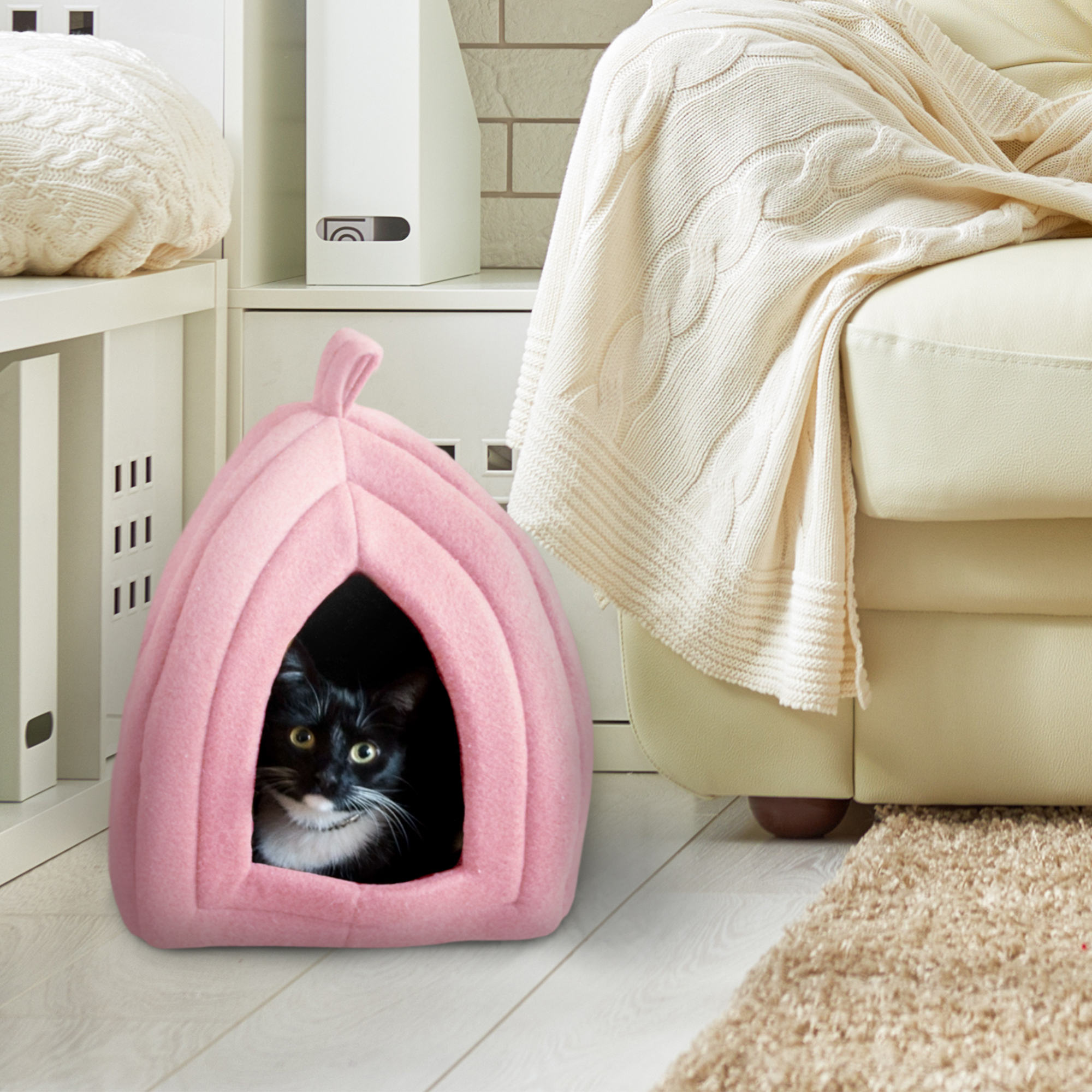 Petmaker Igloo Pet Cat Bed, Pink