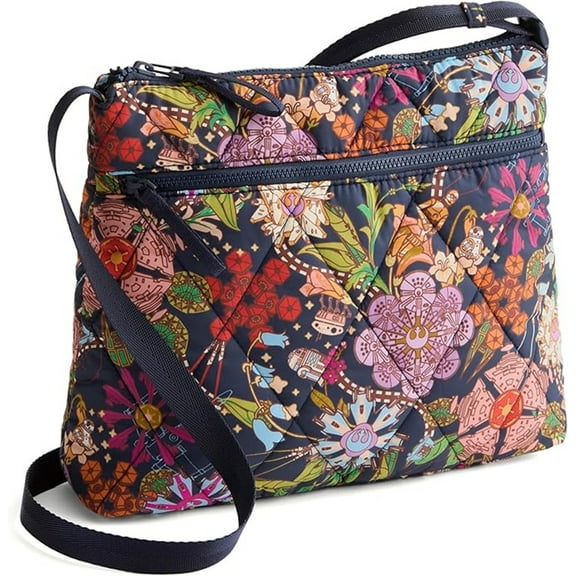 Vera Bradley Women's Star Wars Featherweight Nylon Original Zip Hipster Crossbody Bag in Power the Force Floral