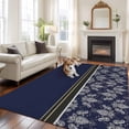 thumbnail image 2 of Boho Navy Blue Flower Area Rugs 5'x8', Washable Small Throw Rugs for Classroom Bedroom, Abstract Bohemia Pesley Floral Indoor Outdoor Rug Non-Slip Low Pile Carpet Runner Reversible Floor Mats, 2 of 8