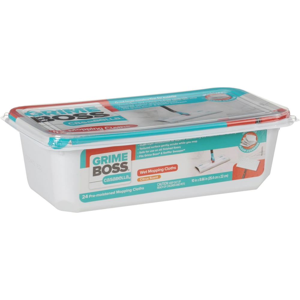 Grime BossÂ® Citrus Scent Wet Mopping Cloths, 24ct