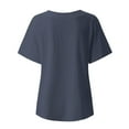 thumbnail image 4 of Gibobby Casual Playera de Manga Corta para Mujer Camiseta manga corta con estampado cuello redondo y dobladillo manga corta para mujer verano, camiseta ajustada con(Azul oscuro,G), 4 of 5