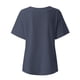 thumbnail image 4 of Gibobby Playera Manga Corta para Mujer Camiseta manga corta con estampado cuello redondo y dobladillo manga corta para mujer verano, camiseta ajustada con(Azul oscuro,G), 4 of 5