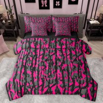 Homewish Cheetah Leopard Print Twin Bedding Set for Kid, Rustic Branches Plant Sheet Set, 7pcs
