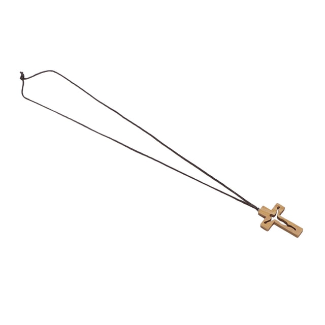 Collar Con Colgante De Cruz De Madera, Collar Con Cruz, Regalo Hecho A Mano, Brillante, Respetuoso Con El Medio Ambiente, Suerte Para Hombres Para Regalo