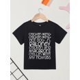 thumbnail image 2 of Boys' T-shirt Fun Letter Print Fashion Versatile Round Neck Short Sleeve, 2 of 8