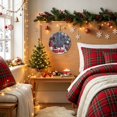 thumbnail image 3 of Welcome Sign for Front Door, Christmas Round Metal Wall Art Wreaths, Gnomes Balls Xmas Snowflake Wooden Outdoor Indoor Wall Hanging Sign for Porch Decor Housewarming Gifts 7.9 Inch, 3 of 8