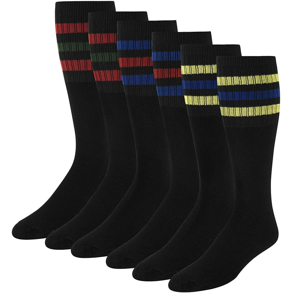 Rocky Men's Tube Socks Over the Calf High 21" (6Pair) Size 9101315, Black