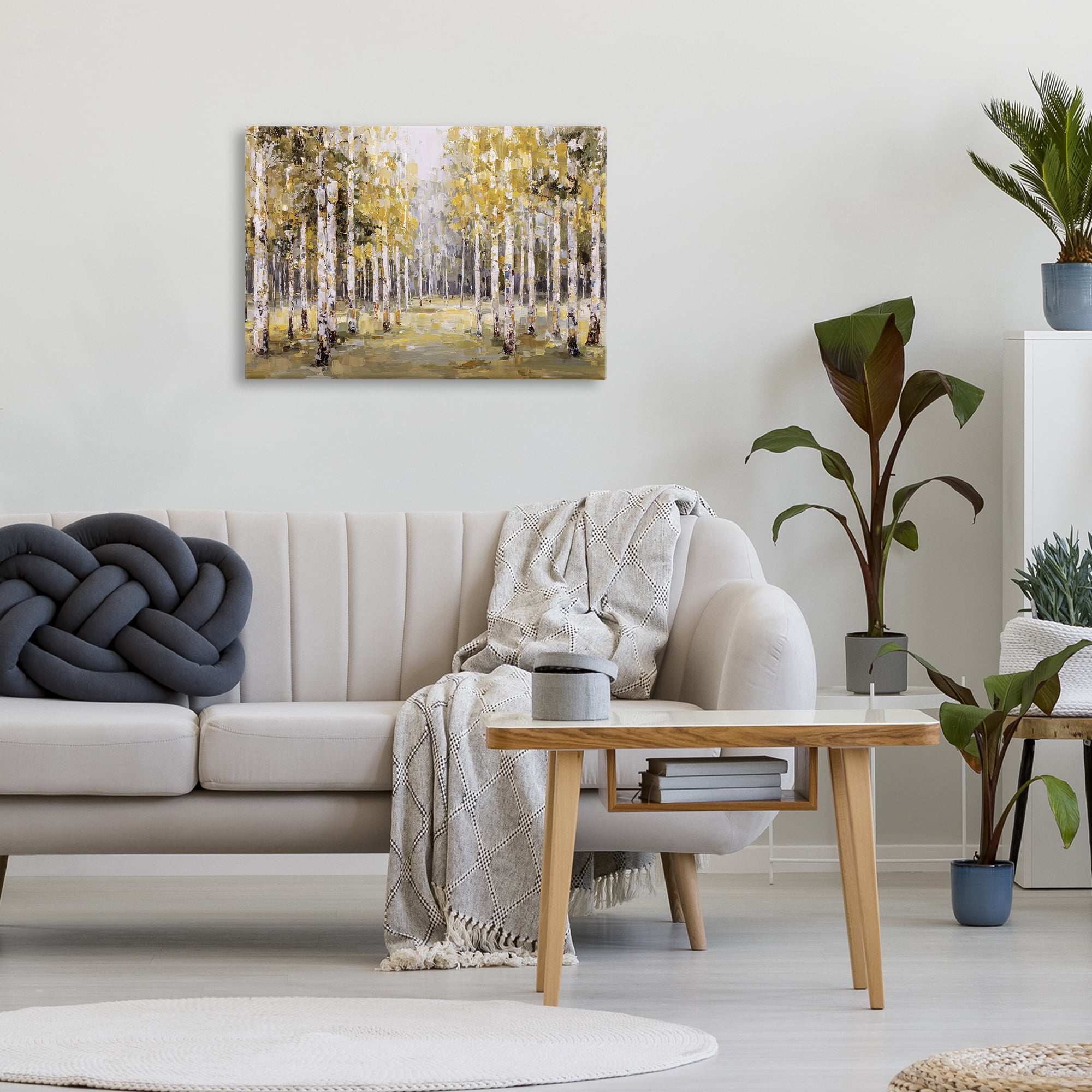 Stupell Industries Impressionist Birch Trees & Fall Leaves Canvas Wall Art, design by Jacky Ngan