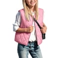 thumbnail image 2 of ZBSOKO Girls' Puffer Vests Solid Color Warm Quilted Vest Lightweight Snap Front Tops for Winter Outdoor Daily Wear Sizes 2-14 Years, 2 of 7
