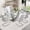 1 Table+6 Light Gray Chairs, variant on NYEESS 7-Piece Glass Dining Table Set for 6 with Tempered Glass Top and 6 Upholstered PU Chairs Chrome Base for Dining Room Kitchen