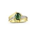 thumbnail image 1 of RYLOS Rings for Women 14K Gold Plated Silver Swirl Z Ring 7X5MM Oval Gemstone &  Diamond Rings September Green Sapphire Jewelry Size 8, 1 of 7
