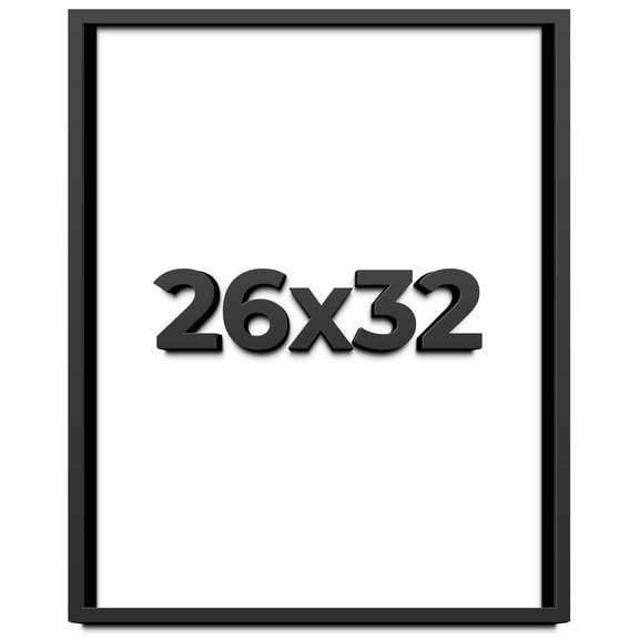 26x32 Shadow Box Frame Black | 1 inches Deep Real Wood Contemporary Shadowbox Display Frame | UV