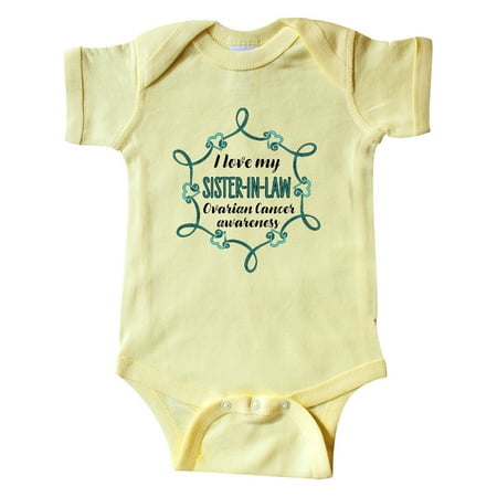 

Inktastic I Love My Sister-in-law Ovarian Cancer Awareness Gift Baby Boy or Baby Girl Bodysuit