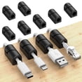 thumbnail image 1 of 16 clips para cables, gestión de cables, clips organizadores de cables de silicona autoadhesivos para escritorio, cable de carga USB, cable de alimentación, cable para ratón, PC, oficina, hogar Rojo Verde, 1 of 5