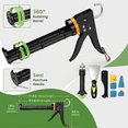 thumbnail image 3 of Caulk Gun, Professional Caulking Tool Kit for Bathroom and Kitchen Sealant Application, with Caulk Remover and Scraper, 10-Piece Set, 3 of 8
