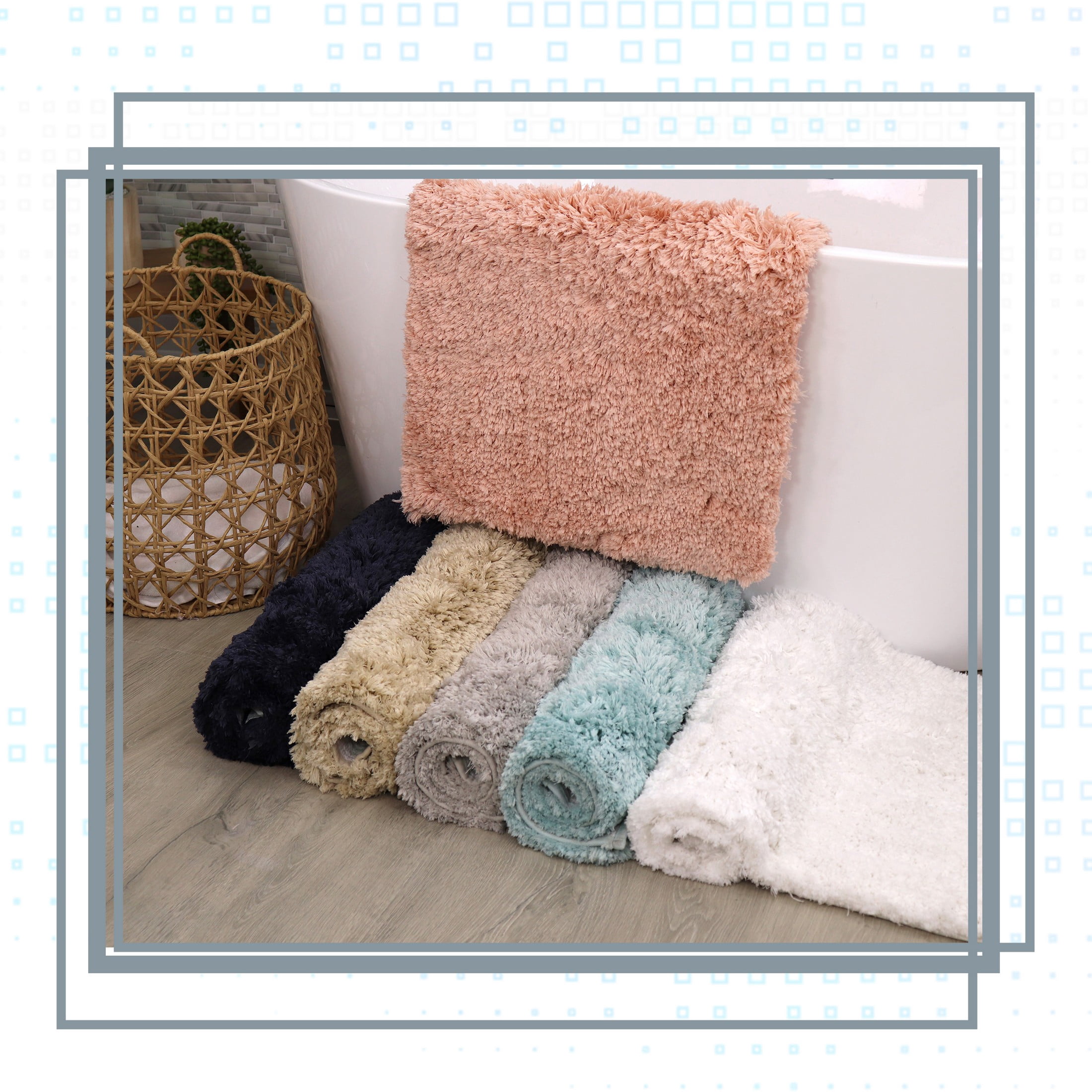 Elegance Bathroom Rugs Sets 2 Piece- Plush Bath Mat Set Quick-Dry Soft Microfiber Bathroom Mat with Rubber Backing, Absorbent Bathroom Rug Set, Washable Bath Rugs - Bath Mats 17x24 + 20x32 Navy