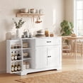 thumbnail image 2 of HOMCOM Sideboard Buffet Cabinet, Small Kitchen Pantry with Door Racks White, 2 of 10