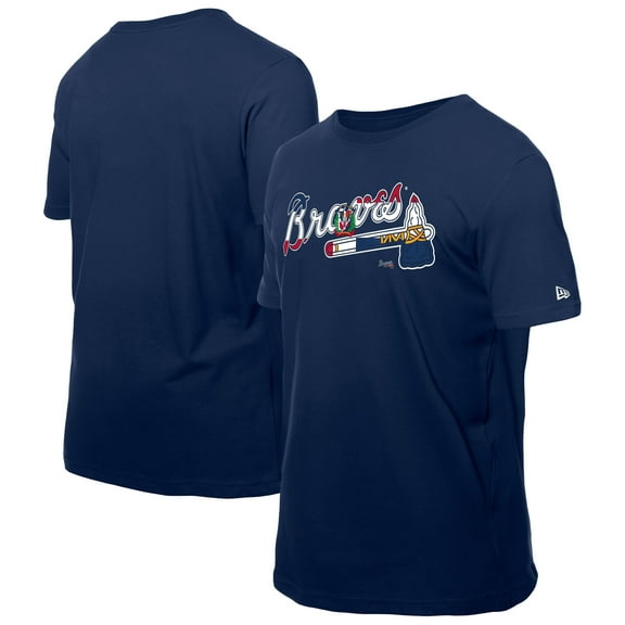 Men's New Era Navy Atlanta Braves Dominican Republic Flag Logo T-Shirt
