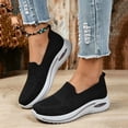 thumbnail image 2 of Women's Orthopedic Slip On Sneakers with Air Cushion Lightweight Non Slip Walking Shoes Breathable Stretchy Platform Loafers Black Size 7.5, 2 of 5