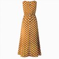 thumbnail image 4 of NIEWTR Women's Summer Midi Dress Sleeveless Polka Dot A Line High Neck Sundress Casual Long Outfits(Yellow,2XL), 4 of 5