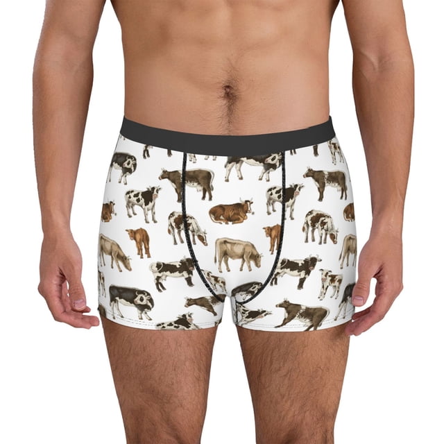 Fotbe Cow Calzoncillos Tipo Boxer con Bolsa de Soporte Total para Hombre, X-Temp Fresco, Transpirable y de Secado Rápido-Large
