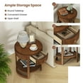thumbnail image 3 of Kepooman End Tables,Side Tables,2-Tier Round End Table Mid Century Modern Nightstand with Drawer and Shelf, 3 of 5