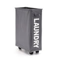 thumbnail image 1 of OUSITAID Collapsible Laundry Basket With４Wheels Slim Folding Laundry Bins With Handle, 1 of 9