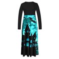 thumbnail image 2 of Long Sleeve Dress,3/4 Sleeve Dress for Women,Womens Fashion Printed Long Sleeve Round-Neck Pullover Patchwork Dress,Dress for Women Casual,Dress with Sleeves, 2 of 5