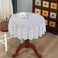 thumbnail image 3 of White Color Round Lace Table Cloth Stylish Tabletop Decorative Covering for Study Room Home, 3 of 5