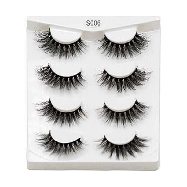 False Eyelashes Clusters Natural Strip Lashes Adhesive Reusable Natural Volume Mink Lashes Real Siberian Mink F^ur Lashes Round Look Long Thick Reusable Handmade Non-Irritating Fa(Buy 2 save 10%)