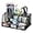 B-Black, variant on SHBOTO Mesh Desk Organizer Office Supplies Caddy with Pencil Holder and Storage Baskets for Desktop Accessories, 3 Compartments, Black