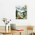 thumbnail image 3 of JEUXUS  Watercolor Forest Animal Nursery Wall Art, Framed Canvas Mountain Wall Decor, Nature Woodland Landscape Wall Painting, Fox Bear Deer Art Prints for Baby Bedroom, Living Room 3, 3 of 5
