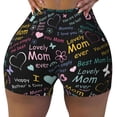 thumbnail image 2 of Haiem I love you Mom No Front Seam Biker Shorts for Women Yoga Workout Gym Bike Shorts with Tummy Control Moisture-Wicking-Medium, 2 of 9