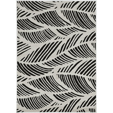 KAS Rugs LUC 2770 23 inch X 45 inch Black/White Rugs LUC277023X45