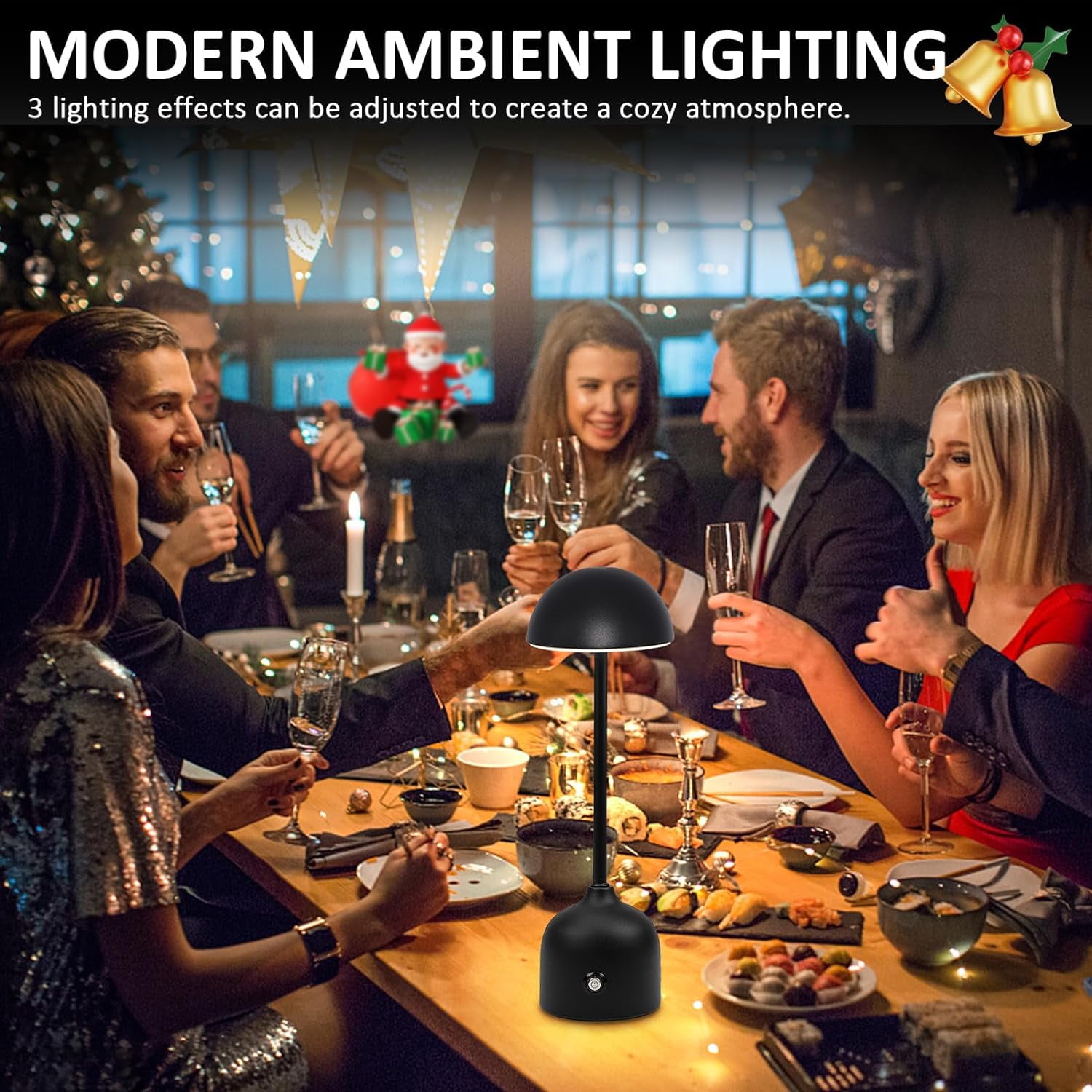 Yoobao 1 Pack Portable LED Cordless Table Lamp Light Rechargeable, 4500mAh Battery Operated Desk Lamp, 3-Color Stepless Dimmable Bedside Touch Lamps for Living Room Bedroom Nightstand Home