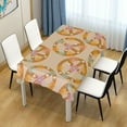 thumbnail image 7 of Peace Sign Flowers Rectangle Tablecloth, Dust Proof Anti Wrinkle Wipeable Table Cloth Tabletop foration of Dinner Kitchen Wedding Holiday Party 60"x120" Decor Gift, 7 of 7