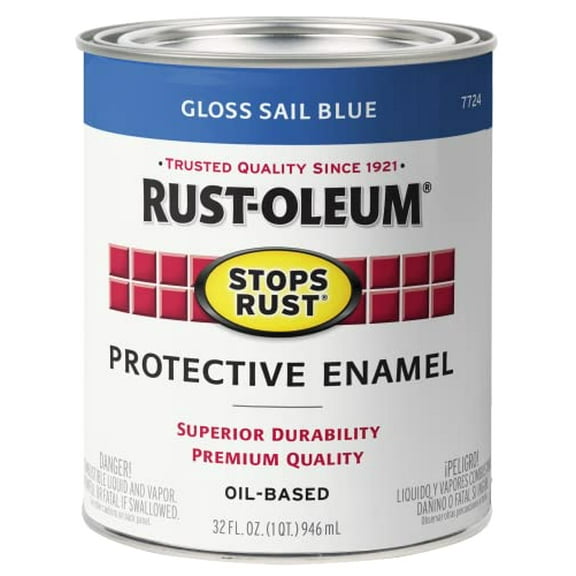 Rust-Oleum 7724-502 Qt. Sail Blue Stops Rust Enamel