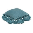 thumbnail image 3 of Stone Washed Denim Blue Cotton Tasseled Pillow, 3 of 4