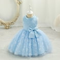 thumbnail image 5 of renvena Toddler Baby Girls Snowflake Print Flower Girls Dress Wedding Party Dress Christmas Birthday Gown, 5 of 7