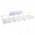 thumbnail image 3 of Estante de almacenamiento de acero inoxidable sin perforaciones para cocina, estante de pared, organizador con 6 ganchos (estante de almacenamiento + adhesivo)., 3 of 6