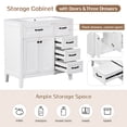 thumbnail image 2 of 36" Bathroom Vanity without Sink, Freestanding Bathroom Vanity Cabinet with 3 Drawer and 2 Doors, Single Basin Vanity Set for Bathroom, Cabinet Base Only, White, 2 of 7