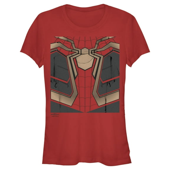 Junior's Marvel Spider-Man: No Way Home Iron Suit Graphic Tee Red Medium