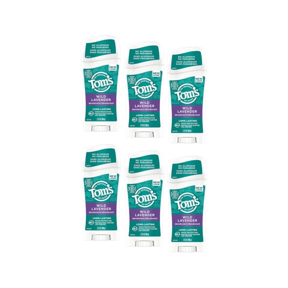 Tom's of Maine Long Lasting Natural Deodorant Stick - Lavender - 2.25oz - Pack of 6