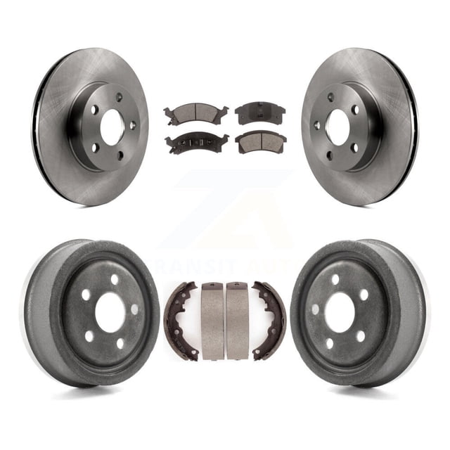 Transit Auto Front Rear Disc Brake Rotor Ceramic Pad and Drum Kit for Car Pontiac Sunfire Chevrolet Grand Am Cavalier Sunbird Oldsmobile Achieva Buick Skylark Corsica Beretta Cutlass Calais K8T-103586