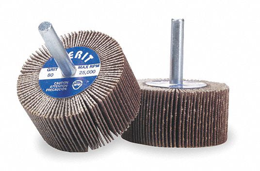 10pcs Flap Wheels 1 in x 5/8" x 1/4" Aluminum Oxide 40 Grit Shank Sanding Disc. 